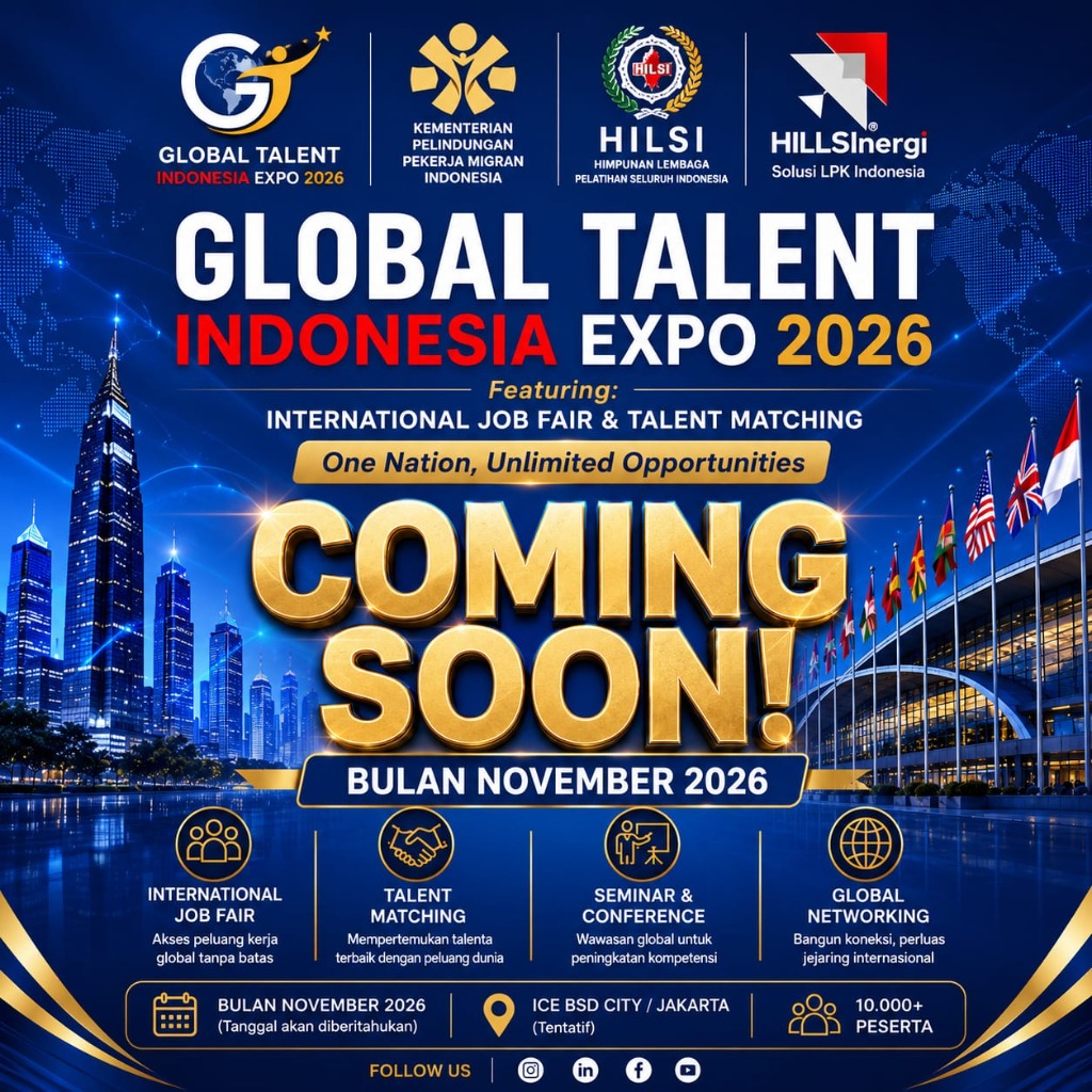 Flyer Resmi HILLSI Global Talent Indonesia Expo 2026